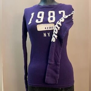 2010’s Aéropostale Women’s Embroidered Cotton Long Sleeve Graphic Tee Size Small